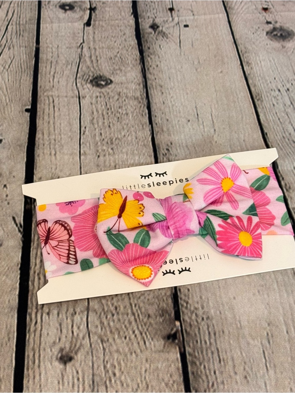 Little Sleepies Butterfly Pattern Bamboo Headband